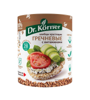 Хлебцы Dr. Korner гречневые с витаминами без глютена, 100г