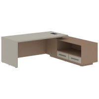 Стол руководителя с тумбой VCT 2119(R) Аметист/Кобра 2100х1900х750 VELION