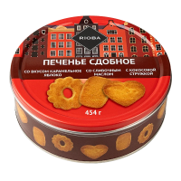 RIOBA Печенье сдобное Ассорти со вкусом карамельного яблока, сливочного масла и кокосовой стружки, 454г
