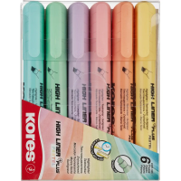 Набор текстовыделителей Kores High Liner Plus 6 цветов, 1-5мм
