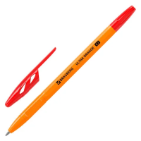 Шариковая ручка Brauberg Ultra Orange красная, 0.35мм, оранжевый корпус