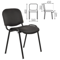 Стул посетителя Furniture Изо иск. кожа, черная, на ножках
