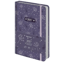 Ежедневник датированный 2027 А5 138x213мм BRAUBERG Vista Vibe, под кожу, резинка-фиксатор, фиолетовый, 117944
