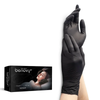 Перчатки нитриловые Benovy Nitrile TrueColor light р.L, черные, 50 пар