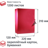 Папка архивная складная 120мм Attache Economy, бордо