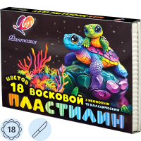 Пластилин восковой ЛУЧ 'Фантазия', 18 цветов, 315 г, со стеком, картонная упаковка, 25С1524-08