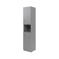 Шкаф-колонка высокий Skyland Simple SR-5U.4, правый, серый, 386х375х1815мм, две глухие малые двери