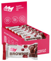Пирожное протеиновое ProteinRex Брауни вишневое без сахара, 50г x 12 шт