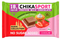 Шоколад протеиновый Chikalab клубника и хрустящее тесто, 100г
