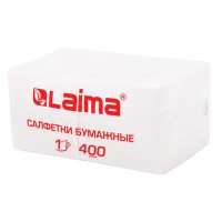 Салфетки бумажные Laima Big Pack 24х24 см, 400 шт, 1слой, белые