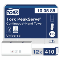 100585 Tork PeakServe полотенца листовые, 410шт, 1 слой, белые