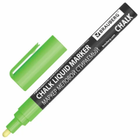 Маркер меловой CHALK LIQUID MARKER, ЗЕЛЕНЫЙ, 3 мм, стираемый, BRAUBERG 'CHALK', 152587