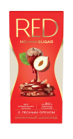 Шоколад Red Delight молочный с лесным орехом без сахара, 70г
