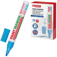 Маркер-краска Brauberg Paint Marker голубой, 4мм, без запаха, алюминиевый корпус