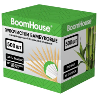 Зубочистки бамбуковые 500 шт. в индивидуальной бумажной упаковке, BOOMHOUSE (БУМХАУС), 701953