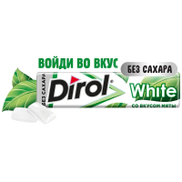 Жевательная резинка Dirol White со вкусом мяты, 13.6г