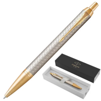 Шариковые ручки класса Люкс Parker IM Premium M, серебристый/позолоченный корпус, 1931687