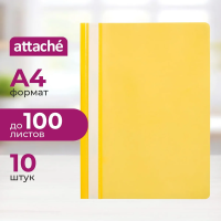 Скоросшиватель пластиковый Attache Economy желтый, 0.11мм, 10шт/уп