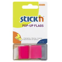 Клейкие закладки пластиковые Stick'n Stick'n малиновый, 45х25мм, 50шт
