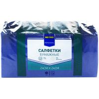 Салфетки бумажные Metro Professional 24x24см, 250шт, 2 слоя, синие