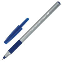 Ручка шариковая Brauberg I-stick Dots синяя, 0.35мм, серый корпус, одноразовая