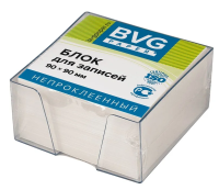 Блок для записей в подставке Bvg белый, в прозрачном боксе, 90х90х45мм