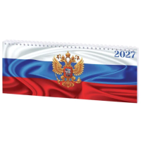 Планинг датированный 2027 285х112 мм, STAFF, гребень, картонная обложка, 64 листа, 'Россия', 117852