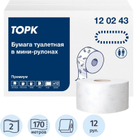 Туалетная бумага Tellus (tork) Premium T2, 2 слоя, 170м, белая, 120243