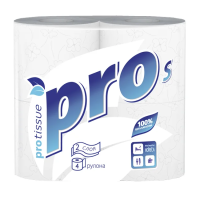 Туалетная бумага Protissue С160 2 слоя, 4 рулона, 23 м, белая
