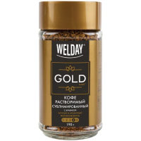 Кофе растворимый Welday Gold, 190г, стекло