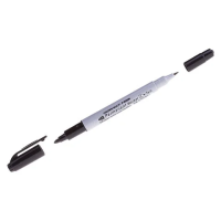 Маркер перманентный Crown Multi Marker Twin, 2мм/1мм, пулевидный наконечник, черный