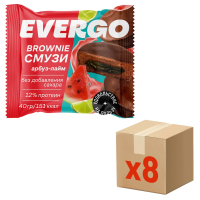 Пирожное протеиновое Evergo брауни смузи арбуз с лаймом, 40г x 8 шт