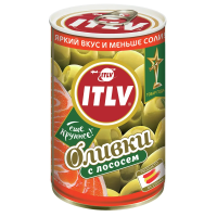 Оливки ITLV зеленые с лососем, 314мл