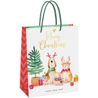 Пакет подарочный 26*32*12см MESHU 'NY greetings',  фольга, глянцевая ламинация