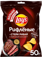 Чипсы Lay's рифленые стейк рибай, 50г