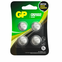 Батарейки литиевые GP Lithium CR2032 'таблетки, дисковые, кнопочные' КОМПЛЕКТ 4 шт., блистер, CR2032-2CRU4