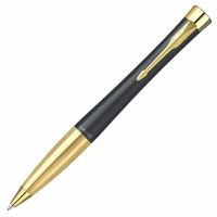 Ручка шариковая Parker 'Urban Twist Black GT' синяя, 1,0мм, поворот., подарочная упаковка