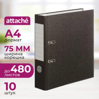 Папка-регистратор А4 Attache черная, 75мм, 10шт