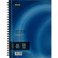 Бизнес тетрадь Attache Light Book синий, А5, 100 листов, в клетку, на спирали