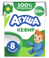 Кефир детский Агуша 3.2% с 8 месяцев, 204г