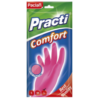Перчатки латексные хозяйственные Paclan Comfort р.L, розовые, пара