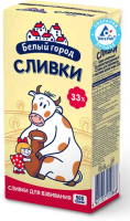 Сливки Белый город стерилизованные 33%, 500г