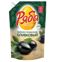 Майонез Ряба оливковый 67%, 670мл