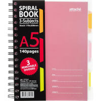 Бизнес тетрадь Attache Spiral Book розовый, А5, 140 листов, в клетку, на спирали