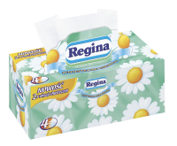 Салфетки бумажные Regina косметические с ромашкой 4-слойные, 110шт