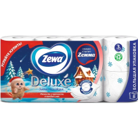 Туалетная бумага Zewa Deluxe 3 слоя, 8 рулонов, 21 м, белая