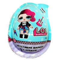 Хрустящие шарики L.O.L. Surprise! с кремом и игрушка в капсуле в форме яйца, 15г