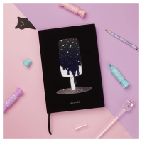 Ежедневник недатированный, А5, 136л., кожзам, MESHU 'Magic. Ice cream', тон. блок, аппликация с анимированным изображением, закладка-ляссе