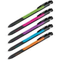 Шариковая ручка автоматическая Berlingo Color Zone stick синяя, 0.7мм, корпус ассорти