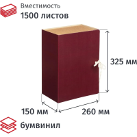 Архивная папка на завязках Attache Economy бордовая, 150мм, бумвинил